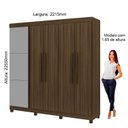 Ver imagem 5 de Guarda-Roupa Casal com Sapateira 5 Portas 1 Porta Espelhada Diamante Gelius Móveis