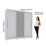 Guarda-Roupa Casal 3 Portas 1 Porta Espelhada Imperial Gelius Móveis - 5