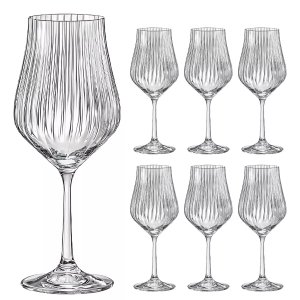 Kit 6 Taças Vinho Cristal Titânio Bohemia Tulipa Optic 350ml