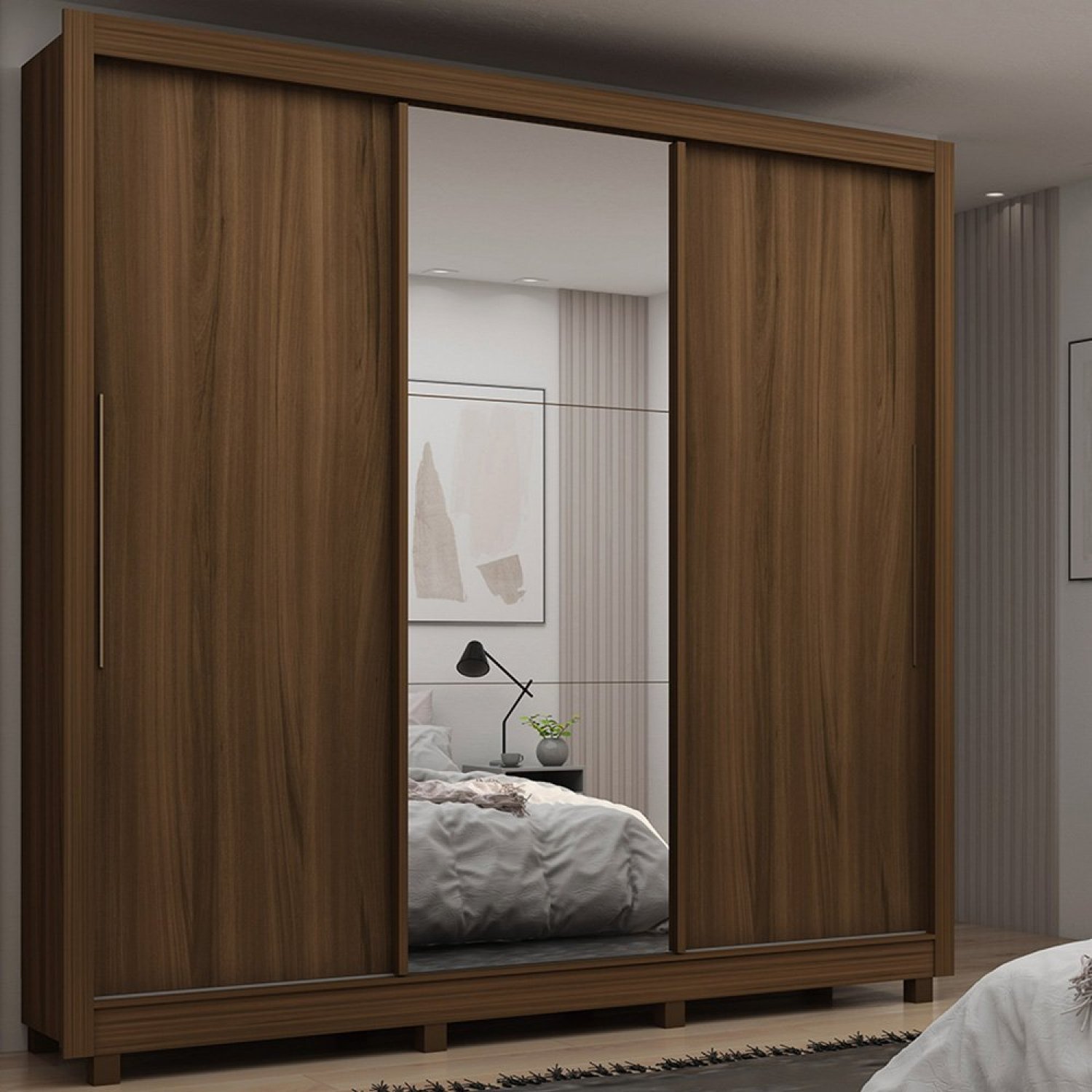 Guarda-Roupa Casal 3 Portas 1 Porta Espelhada Imperial Gelius