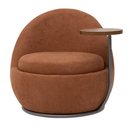 Ver imagem 6 de Poltrona Orgânica Kaira com Mesa Lateral Esquerda Base Fixa Titânio Bouclé Terracota - Nexta Casa