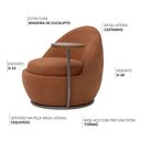Ver imagem 3 de Poltrona Orgânica Kaira com Mesa Lateral Esquerda Base Fixa Titânio Bouclé Terracota - Nexta Casa