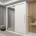 Ver imagem 1 de Guarda-Roupa Solteiro 2 Portas 1 Porta Espelhada Royale 100% MDF Branco