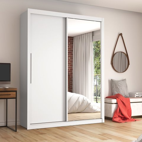 Guarda-Roupa Solteiro 2 Portas 1 Porta Espelhada Royale 100% MDF