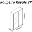 Ver imagem 4 de Guarda-Roupa Solteiro 2 Portas 1 Porta Espelhada Royale 100% MDF Branco