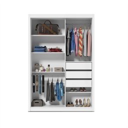 Guarda-Roupa Solteiro 2 Portas 1 Porta Espelhada Royale 100% MDF - 11