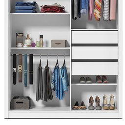 Guarda-Roupa Solteiro 2 Portas 1 Porta Espelhada Royale 100% MDF - 7