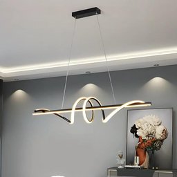 Lustre Pendente Moderno Sinus Led 45w 3 em 1 em Alumínio Preto para Ambientes Sofisticados - 2