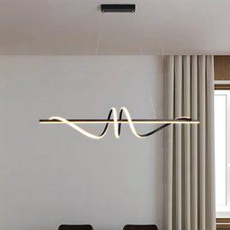 Lustre Pendente Moderno Sinus Led 45w 3 em 1 em Alumínio Preto para Ambientes Sofisticados - 5