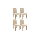 Ver imagem 1 de Cadeira Sala de Jantar Fernanda Wood Kit 4 Un Carvalho/suede Nude Bege - Cimol