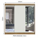 Ver imagem 3 de Guarda-Roupa Casal Madesa Istambul 3 Portas de Correr com Espelhos 3 Gavetas Rustic/Branco Cor:Rusti