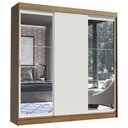 Ver imagem 2 de Guarda-Roupa Casal Madesa Istambul 3 Portas de Correr com Espelhos 3 Gavetas Rustic/Branco Cor:Rusti