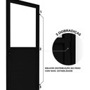 Ver imagem 3 de Porta de Alumínio de Giro Mista com Lambri e Vidro 215x85cm Lucasa Ideale Abertura Direita Preto