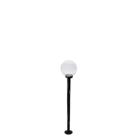 Poste de Jardim p10/b15 de 1,30m com Globo de Vidro Transparente 15x28 Preto