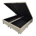 Ver imagem 4 de Cama Box Bau King Bege Corino 1,93cm Premium Blindada Super Reforçada