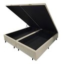 Ver imagem 5 de Cama Box Bau King Bege Corino 1,93cm Premium Blindada Super Reforçada