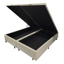 Ver imagem 5 de Cama Box Bau King Bege Corino 1,93cm Premium Blindada Super Reforçada