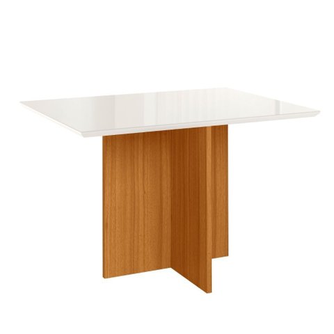 Mesa de Jantar Retangular de Vidro 4 Lugares 120cm sem Cadeiras Helô Poliman Móveis