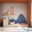 Ver imagem 6 de Cama Infantil Juvenil com Escrivaninha e Estante Cama Auxiliar Marrom/Carvalho Araguaia/Branco