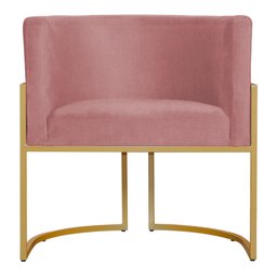 Kit 2 Poltronas Decorativa Sala de Estar Luana Base Gold Suede - 6