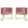 Kit 2 Poltronas Decorativa Sala de Estar Luana Base Gold Suede - 1
