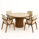 Ver imagem 4 de Mesa de Jantar 120 Cm Base Cilíndrica e Tampo Duplo Quartzito Taj Mahal & Nogueira