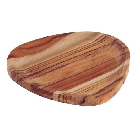 Bandeja Organica Churrasco Tramontina em Madeira Teca Fsc com Acabamento em Óleo Mineral 25x25 cm