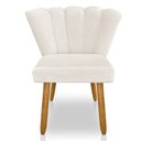 Ver imagem 4 de Kit 02 Cadeiras Poltrona Flor Veludo Pés Palito Castanho - Pallazio Bege