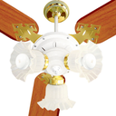 Ver imagem 3 de Ventilador de Teto Venti-delta New Zeta 3 Pás Mogno Branco/dourado 220v