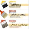 Kit 5 Pincel Trinchas Para Pintura Tigre Media 519 3 Polegadas Cerda Preta Esmalte Madeira Metais - 5