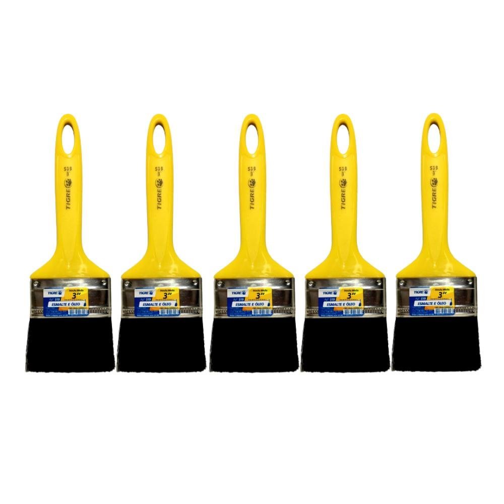 Kit 5 Pincel Trinchas Para Pintura Tigre Media 519 3 Polegadas Cerda ...