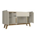 Ver imagem 7 de Conjunto Retrô Rack com Painel e Aparador Desing Curvo TV até 50 Polegadas 