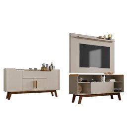 Conjunto Retrô Rack com Painel e Aparador Desing Curvo TV até 50 Polegadas  - 2