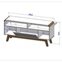 Ver imagem 4 de Conjunto Retrô Rack com Painel e Aparador Desing Curvo TV até 50 Polegadas 