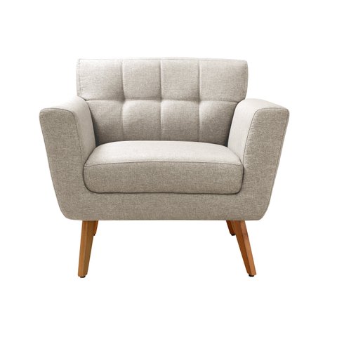 Poltrona Decorativa Bruna Living Sala Quarto Recepção - Linho Bege