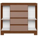 Ver imagem 4 de Cômoda Sapateira 4 Gavetas e 2 Portas Atena Marrom/Nogueira/Capuccino