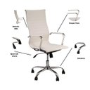 Ver imagem 3 de Cadeira de Escritório Esteirinha Giratória Ergonômica Alta - Branco - 4