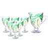 Conjunto Jarra 1350ml e 6 Taças Diamond Palm Tree Palmeira 320ml - Viva Flor - 1