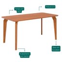 Ver imagem 4 de Mesa Jantar Retangular 1,60 Papaia sem Vidro Madeira/cinamomo