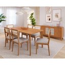 Ver imagem 2 de Mesa Jantar Retangular 1,60 Papaia sem Vidro Madeira/cinamomo