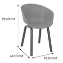 Ver imagem 4 de Kit 4 Cadeiras Toledo Anm8095f Anima Office Assento em Polipropileno Preto Base Aço Simulando