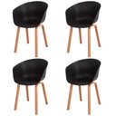 Ver imagem 1 de Kit 4 Cadeiras Toledo Anm8095f Anima Office Assento em Polipropileno Preto Base Aço Simulando