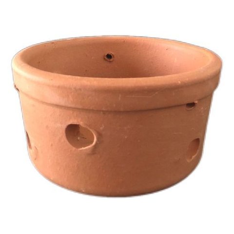 Vaso Furado de Barro Cachepot Cerâmica P/ Orquídeas 22x10cm