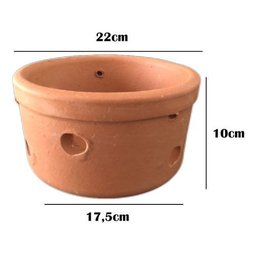 Vaso Furado de Barro Cachepot Cerâmica P/ Orquídeas 22x10cm - 3