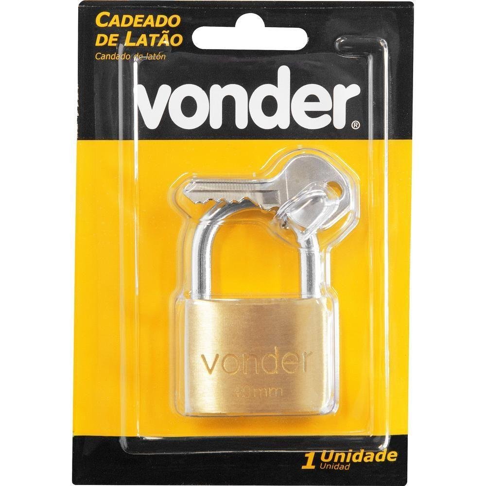 Cadeado de Latão 40mm Encartelado - Vonder - 2