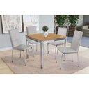 Ver imagem 1 de Conjunto: Mesa Sala Jantar Reno C/ Tampo de Madeira 90cm e 4 Cadeiras Amsterdã Cromada/nogueira -