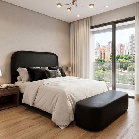 Cabeceira Cama Box Casal 160cm Lanna com Puff Recamier Doha W01 Couríssimo Preto - Lyam Decor