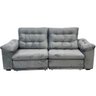 Sofá Alemanha 4 Lugares Retrátil e Reclinável 225cm Tecido Veludo Flash Cor Cinza - 1