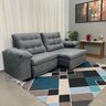 Sofá Alemanha 4 Lugares Retrátil e Reclinável 225cm Tecido Veludo Flash Cor Cinza - 3