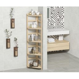 Estante de Canto Natural com 5 Prateleiras - 3